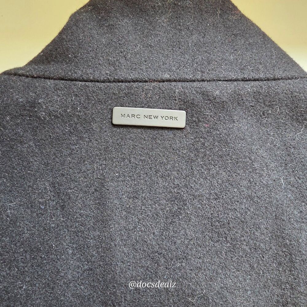 Marc New York Black Overcoat Wool Blend Men's Large - Picture 3 of 8